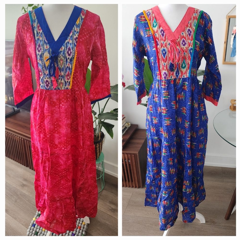 Colorful Bohemian Maxi Dress Cotton